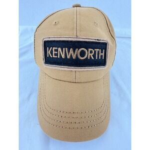Vintage Kenworth Trucking Hat Cap KW Logo Patch Adjustable Trucker Beige